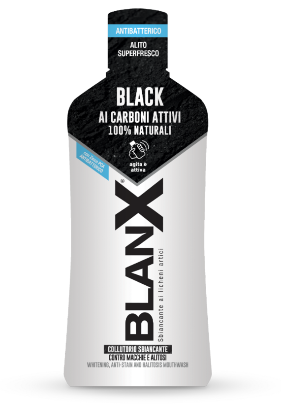 Nuovo collutorio BlanX® Black, agita e attiva... il tuo sorriso! - Blanx